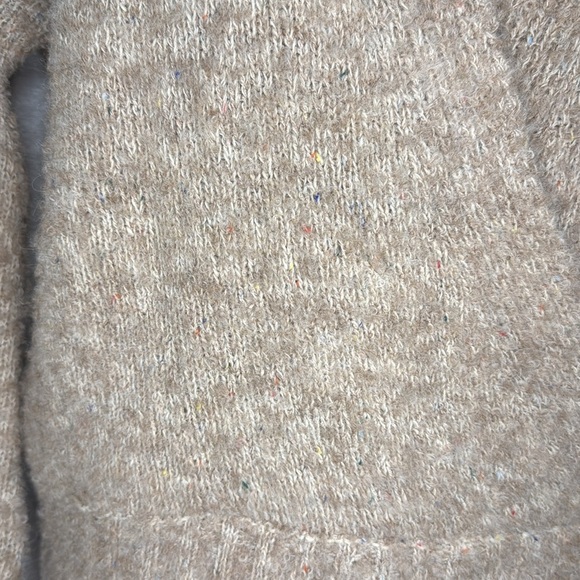 ASTR The Label Taupe Acrylic Wool Blend Women’s Small Wrap V Neck Fuzzy Sweater - Picture 4 of 7